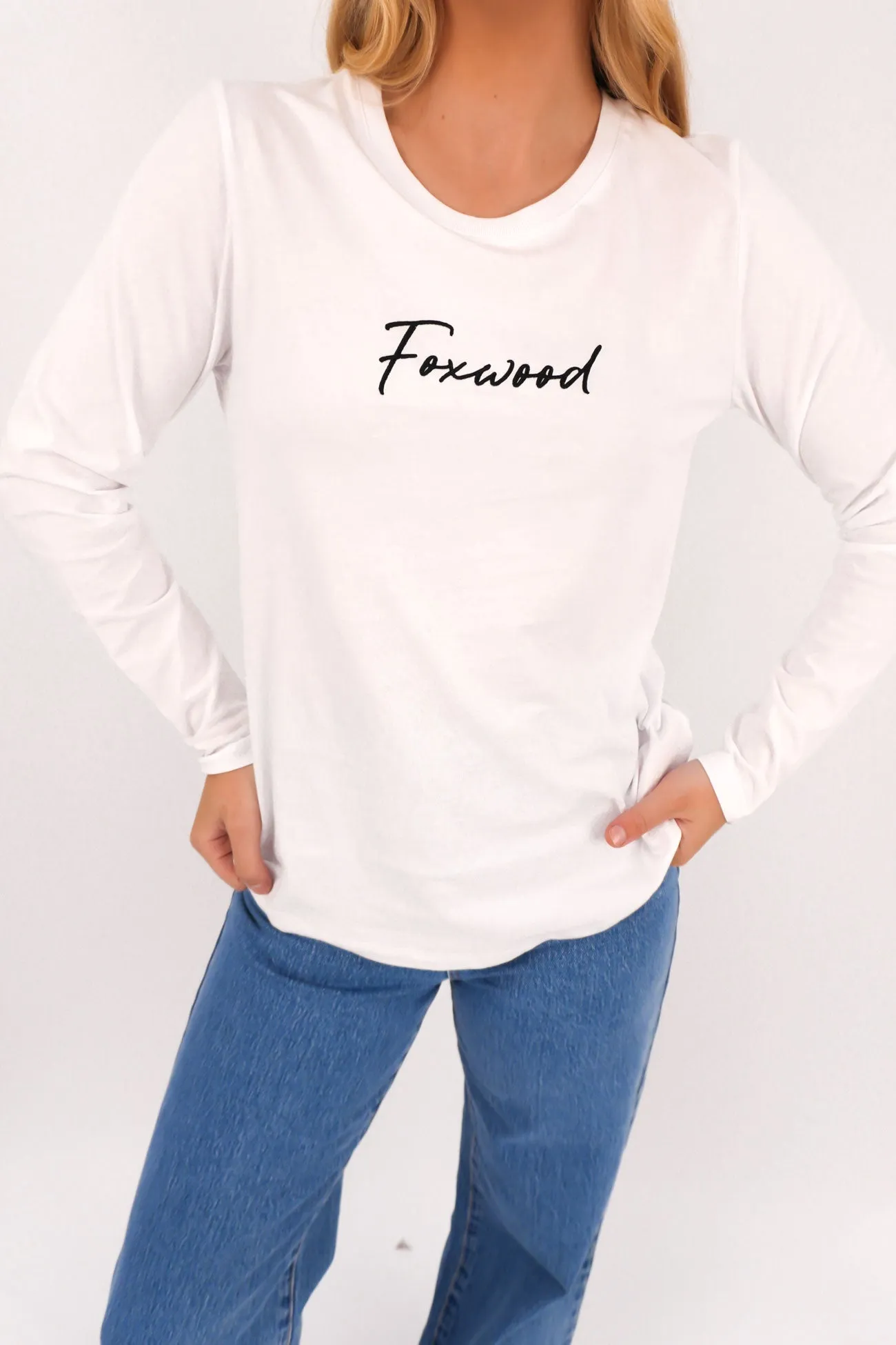 Stylish Shoes Signature Long Sleeve Tee White