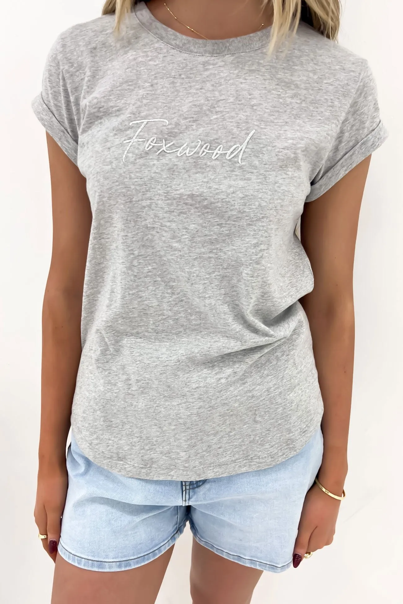 Signature Tee Grey Marle Comfortable Look Sleek Stretch Fit