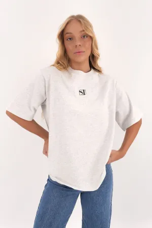 Silent Luxe Tee Snow Marle Moisture Wicking Technology Basic Layer