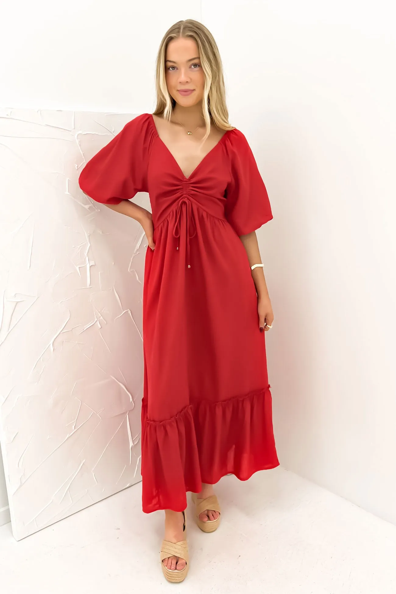 Tayten Maxi Dress Red Easy Comfort Look