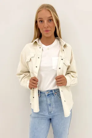 Daisy Denim Shirt Ecru Stylish and Comfortable Reinforced Shoulders