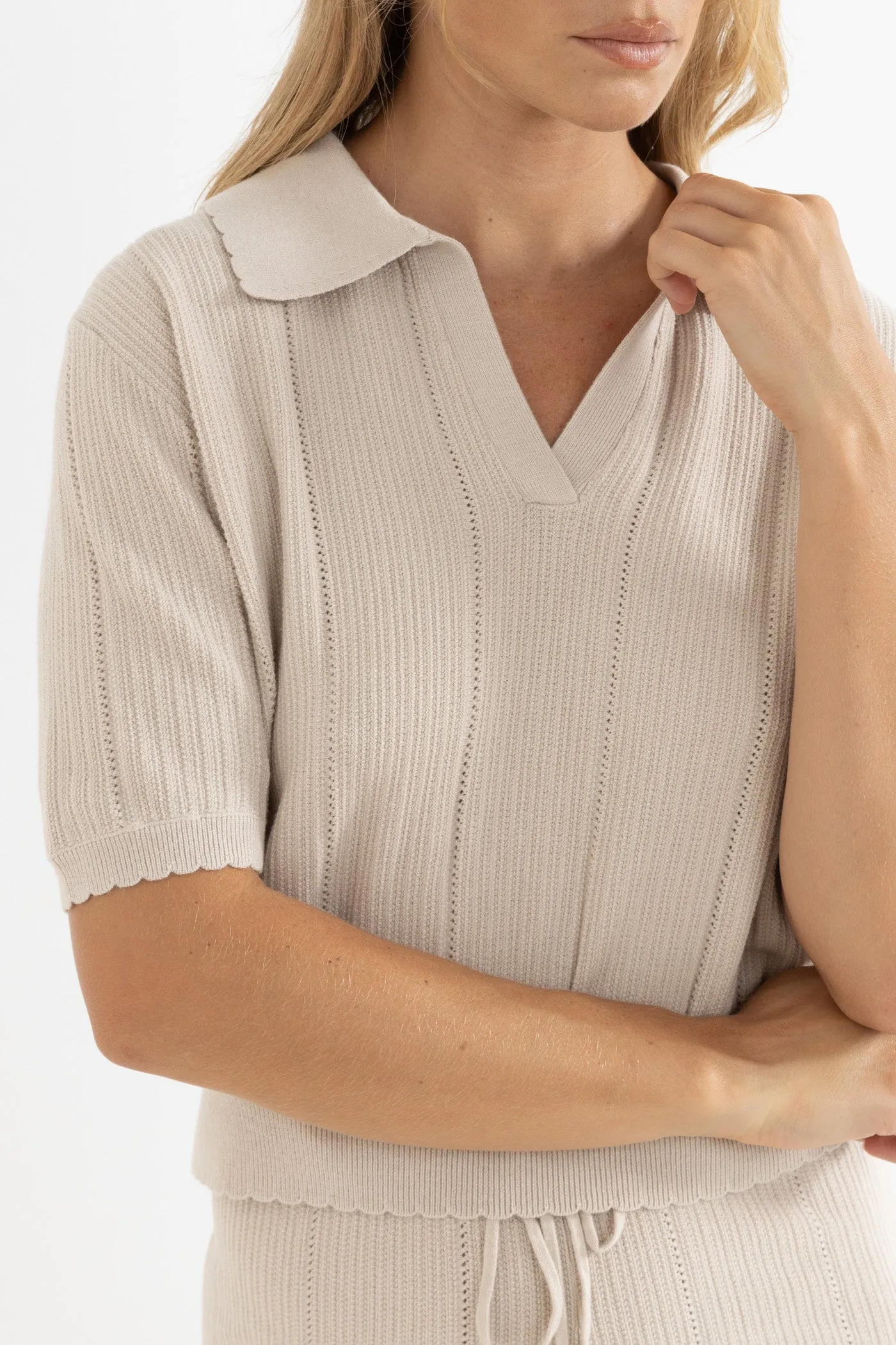 Base Layer Rosella Knit Polo Natural