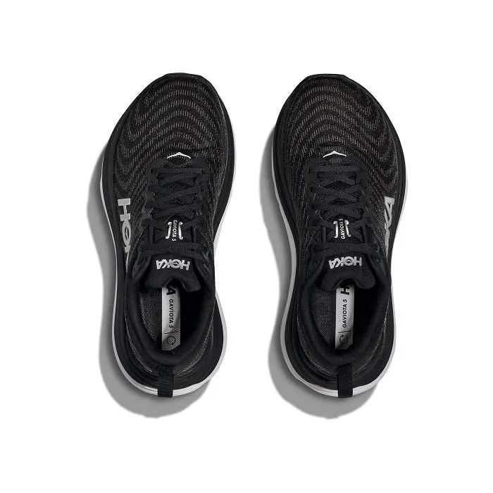 running in a nature reserve shoes Womens Hoka Gaviota 5 in Black/White