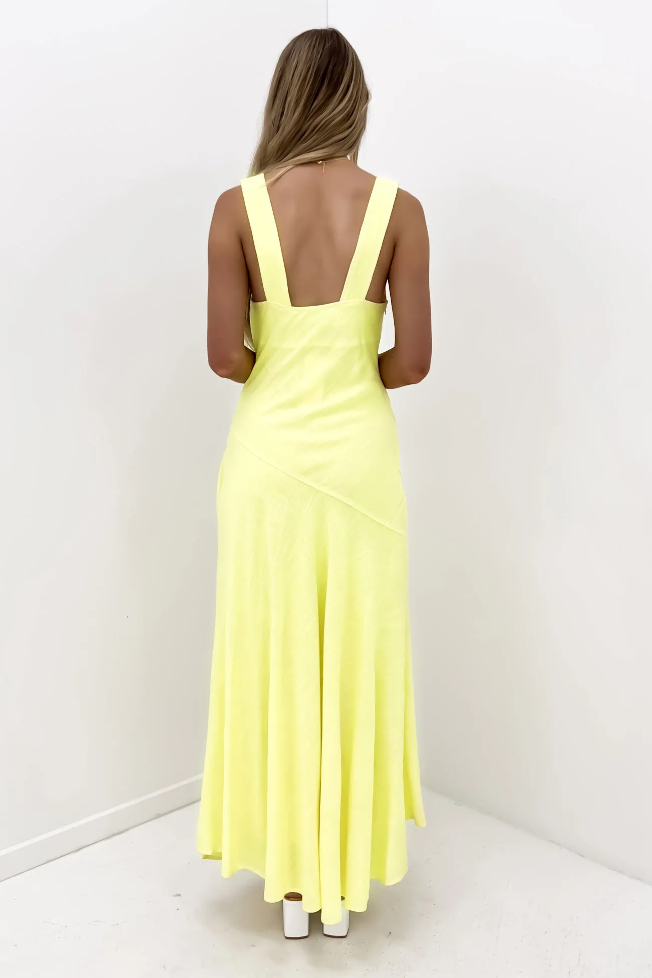 Ramona Maxi Dress Yellow Polished Fit Soft Finish