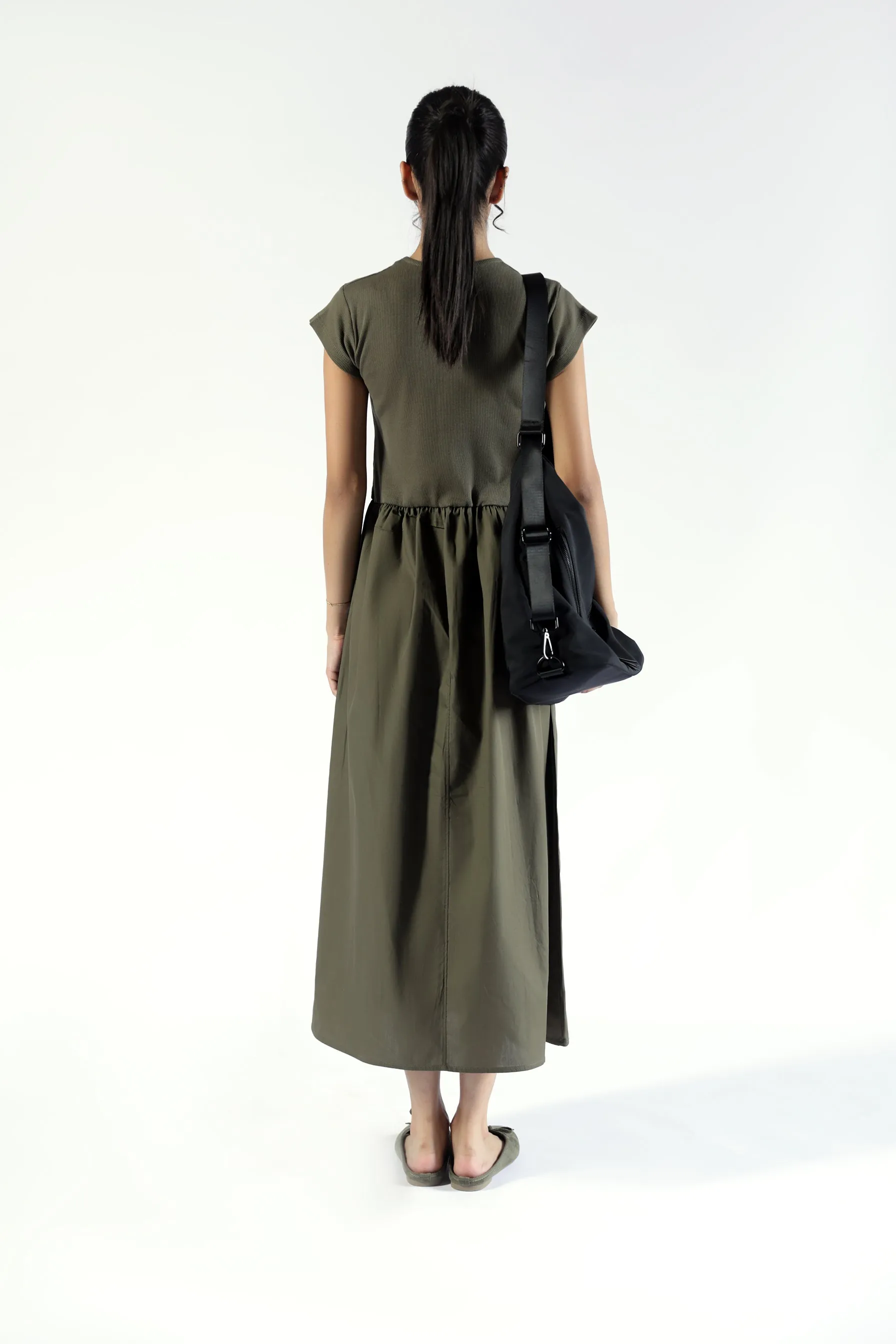 RIBBED TOP DRESS Floral Pattern