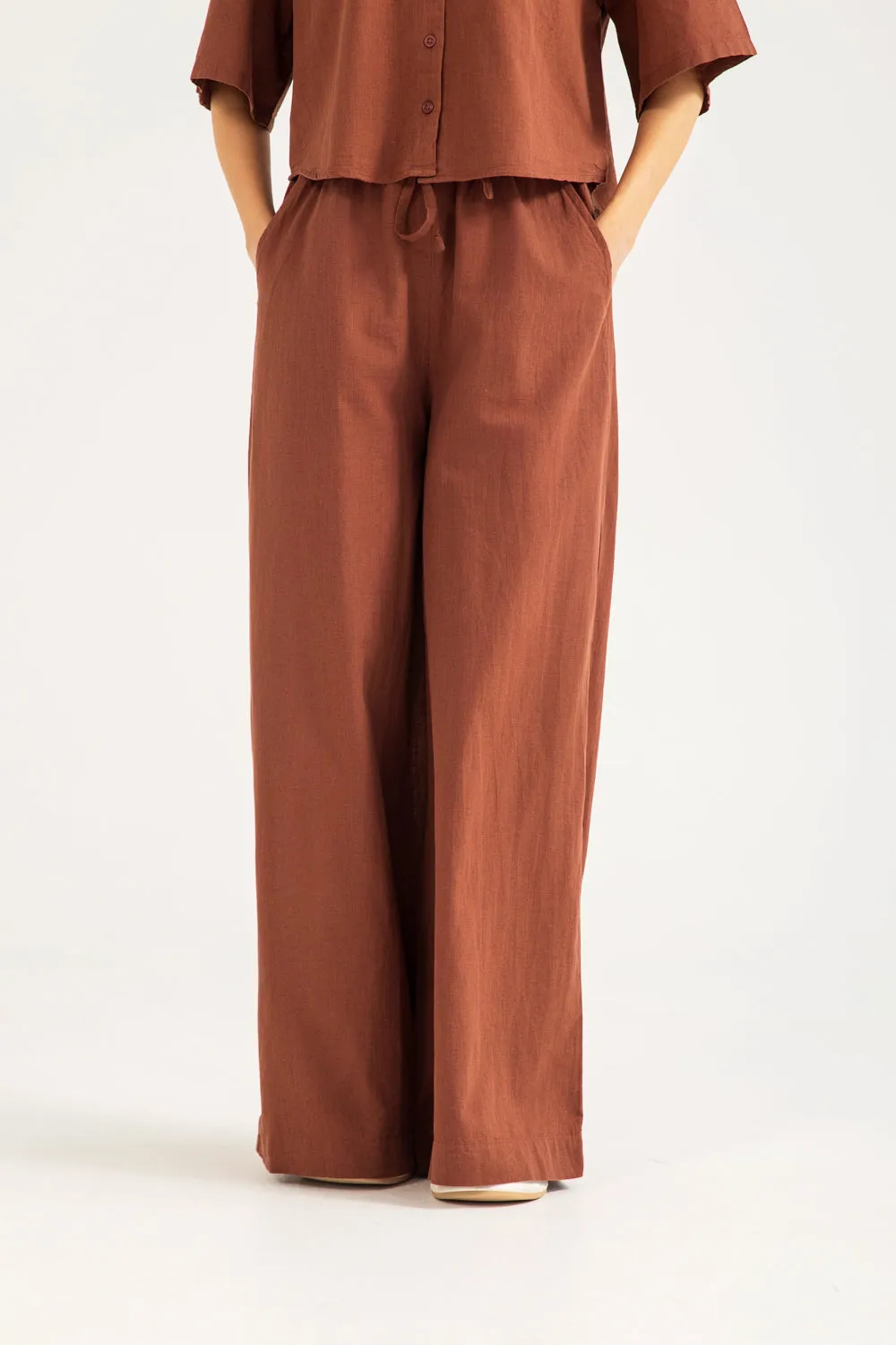 Moisture Wicking Technology LINEN WIDE LEG TROUSER
