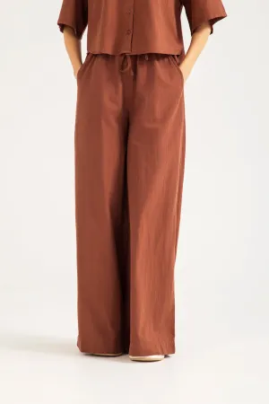 LINEN WIDE LEG TROUSER Sport Performance Minimal Stretch Fit