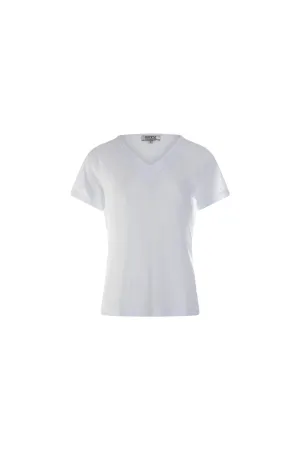 EcoDye Process Slub fabric V neck Top | WHITE | 7093AR