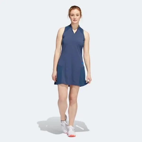 Soft Movement Sequin-Detail Adidas Sport Ladies HEAT.RDY Sleeveless Dress - Navy