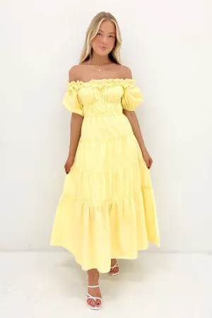 Understated Glam Color Glow Ryland Midi Dress Yellow