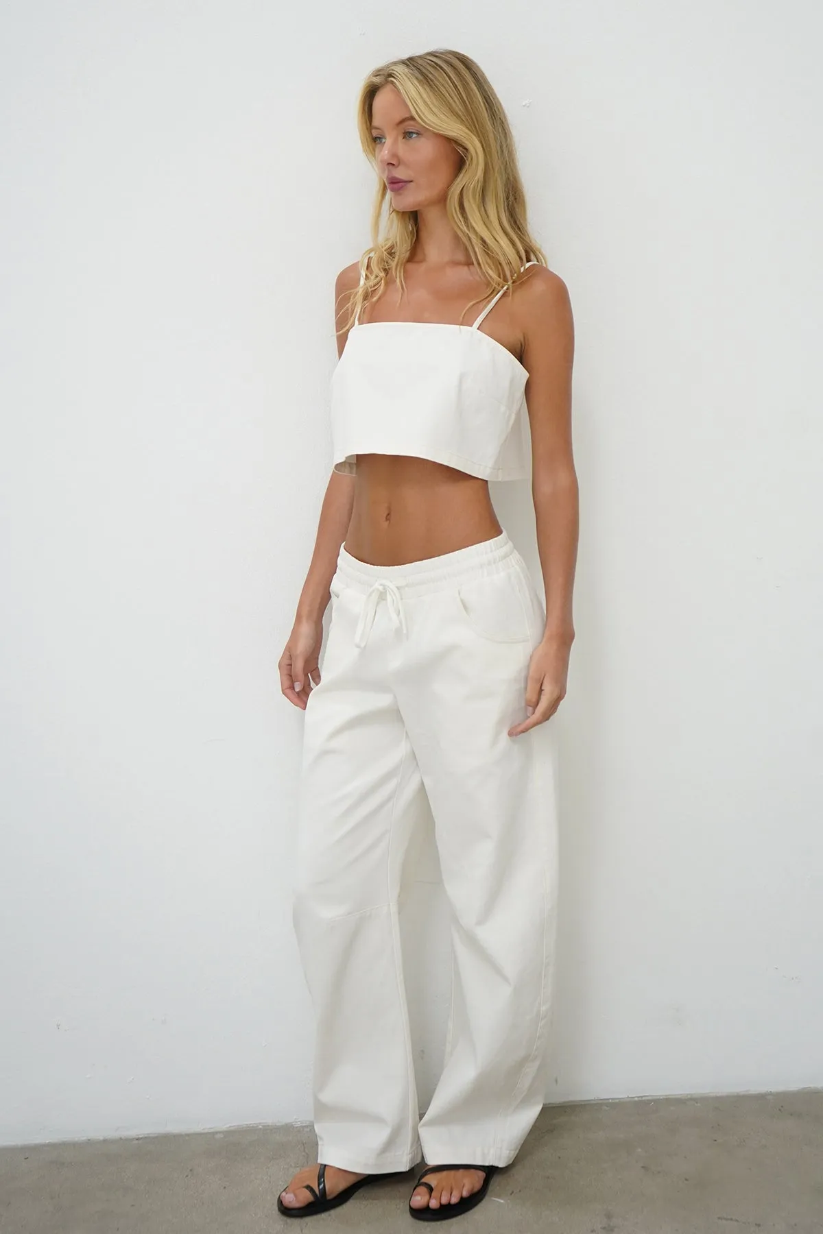 NonChafe Camille Crop Tank - White Denim