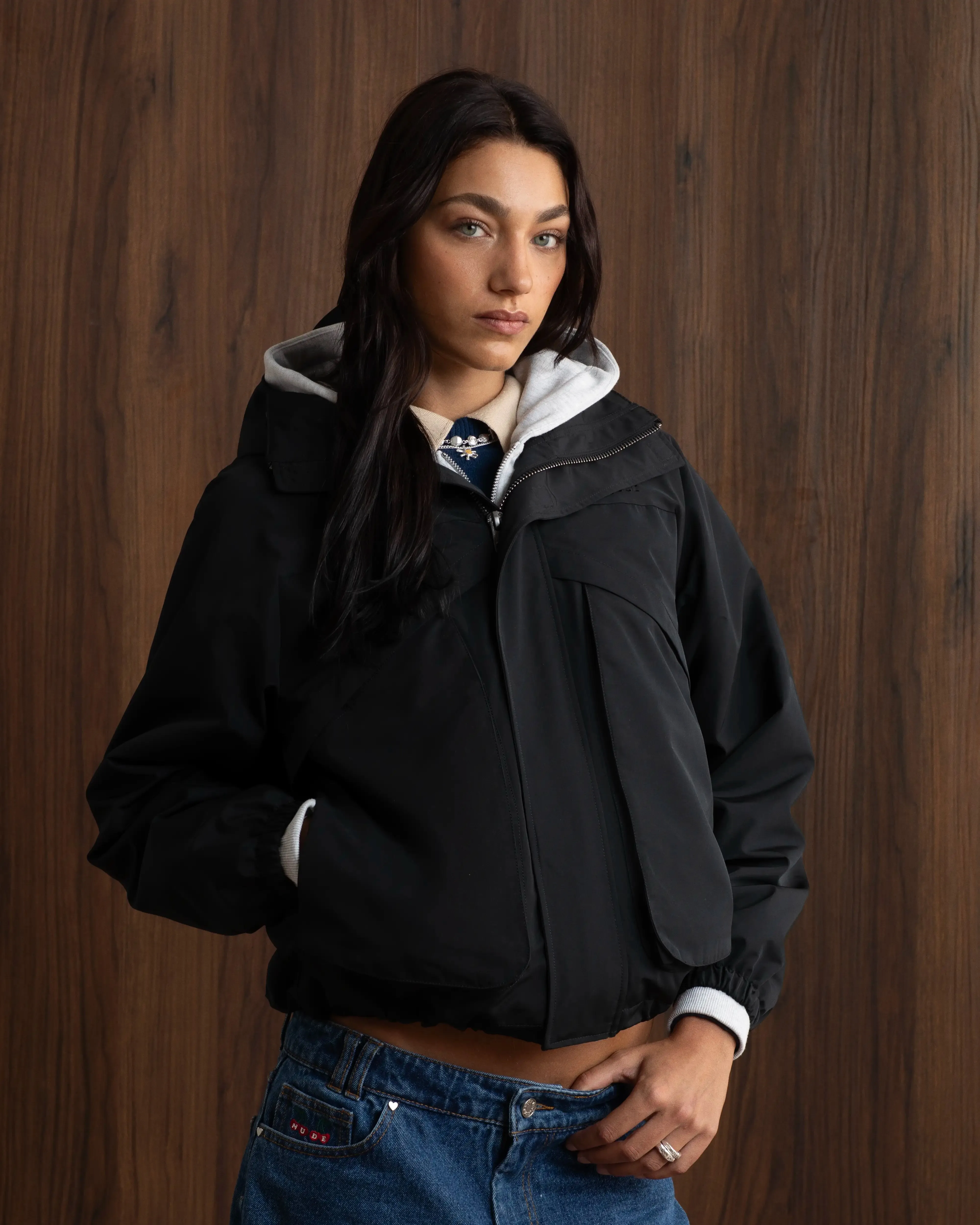 Milestones Windbreaker Jacket Ash Relaxed Fit Structure