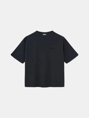 Box Fit Logo Tee Vintage Black Modern Design