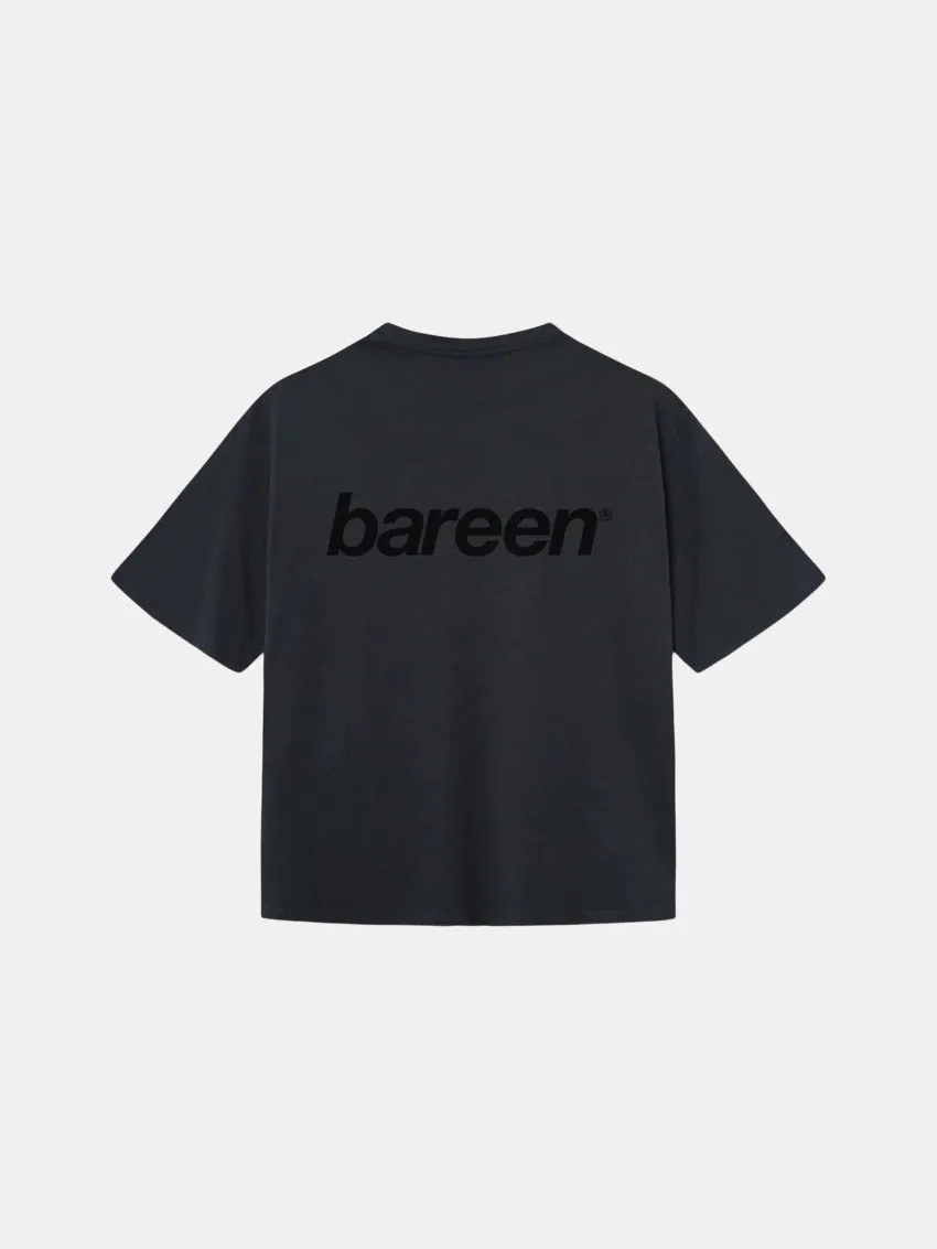 Workout Reinforced Shoulder Seams Box Fit Logo Tee Vintage Black