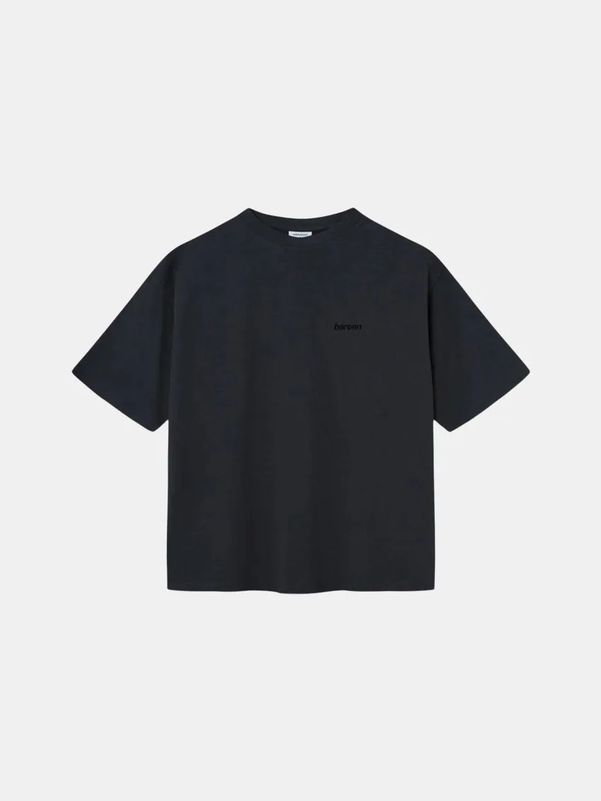 Eco Conscious Production Box Fit Logo Tee Vintage Black