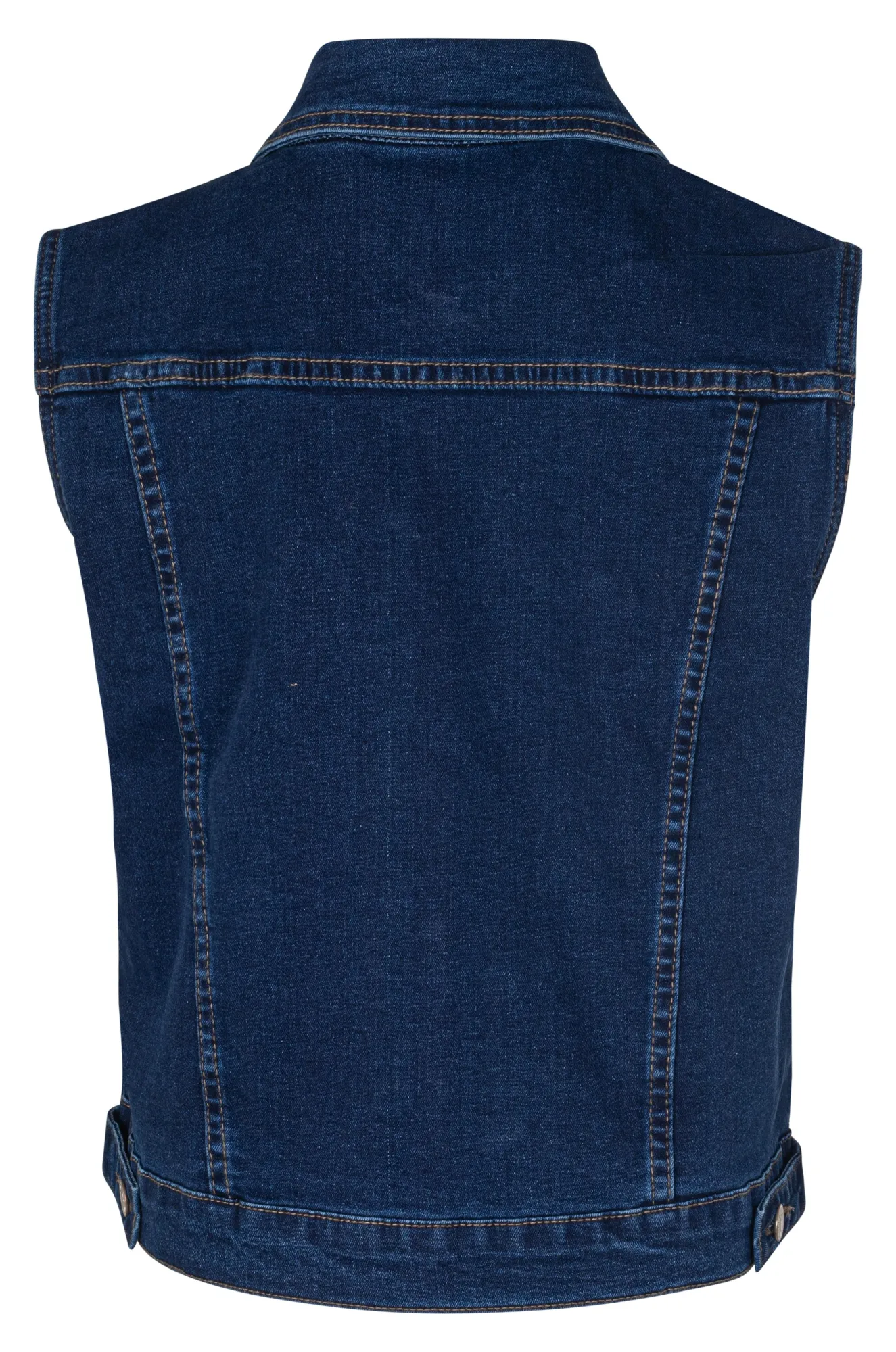FoldableStructure Urban Explorer Look Denim Vest with collar | DARK INDIGO | 6621A1
