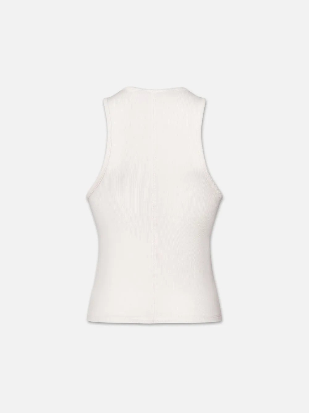 Rib Scoop Neck Tank -- White SeamlessConstruction