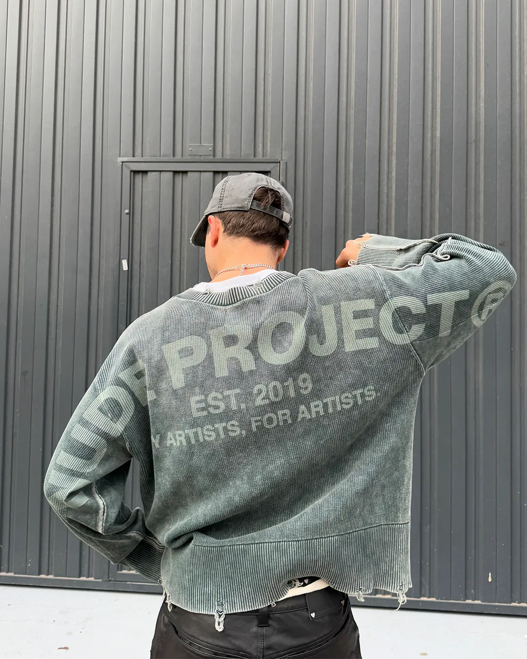 Perfect Cropped Knit Sweater Dark Green Urban Warmth