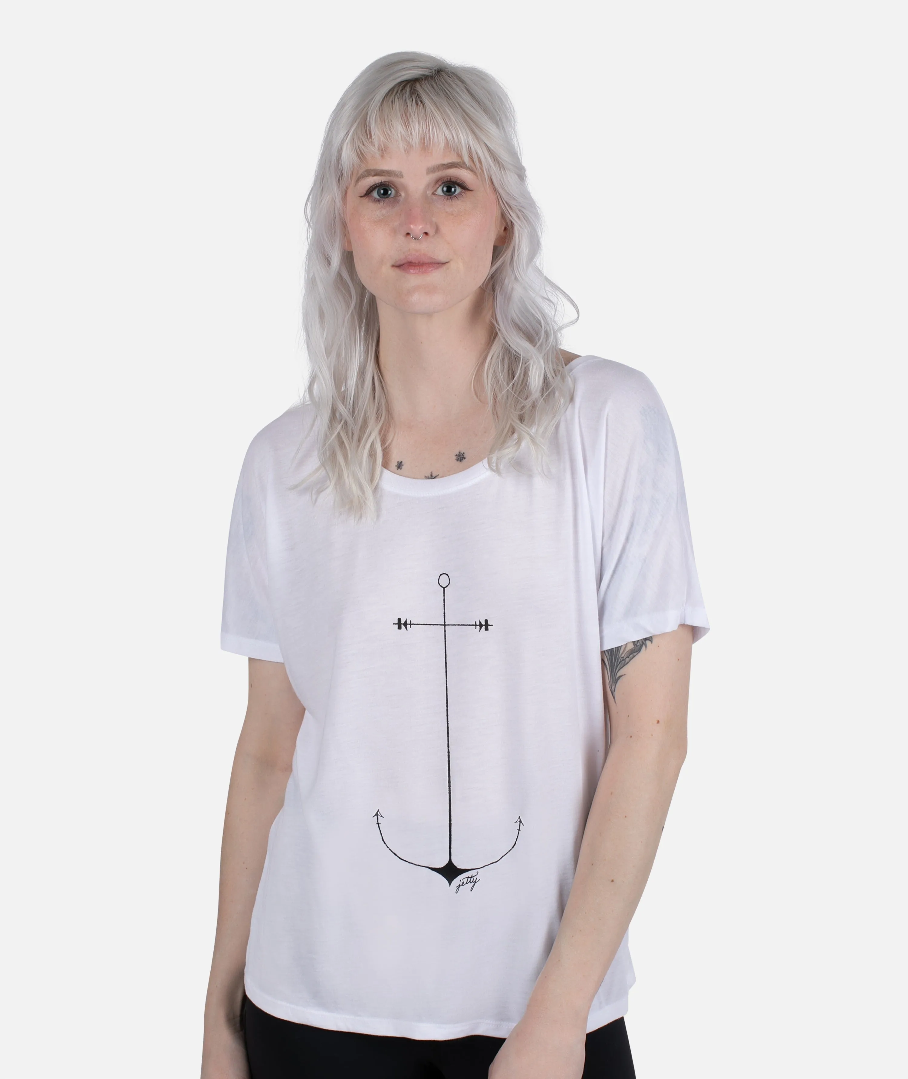 Easy Care Material Timeless casual wear Anchor Tee - White