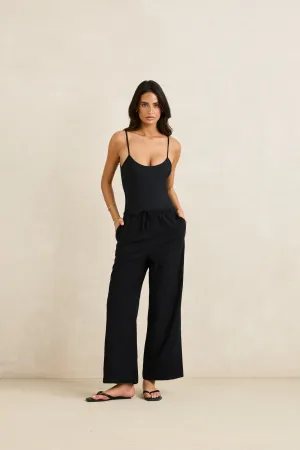 Detachable belt Fresh Fit Classic Drawstring Pant Black