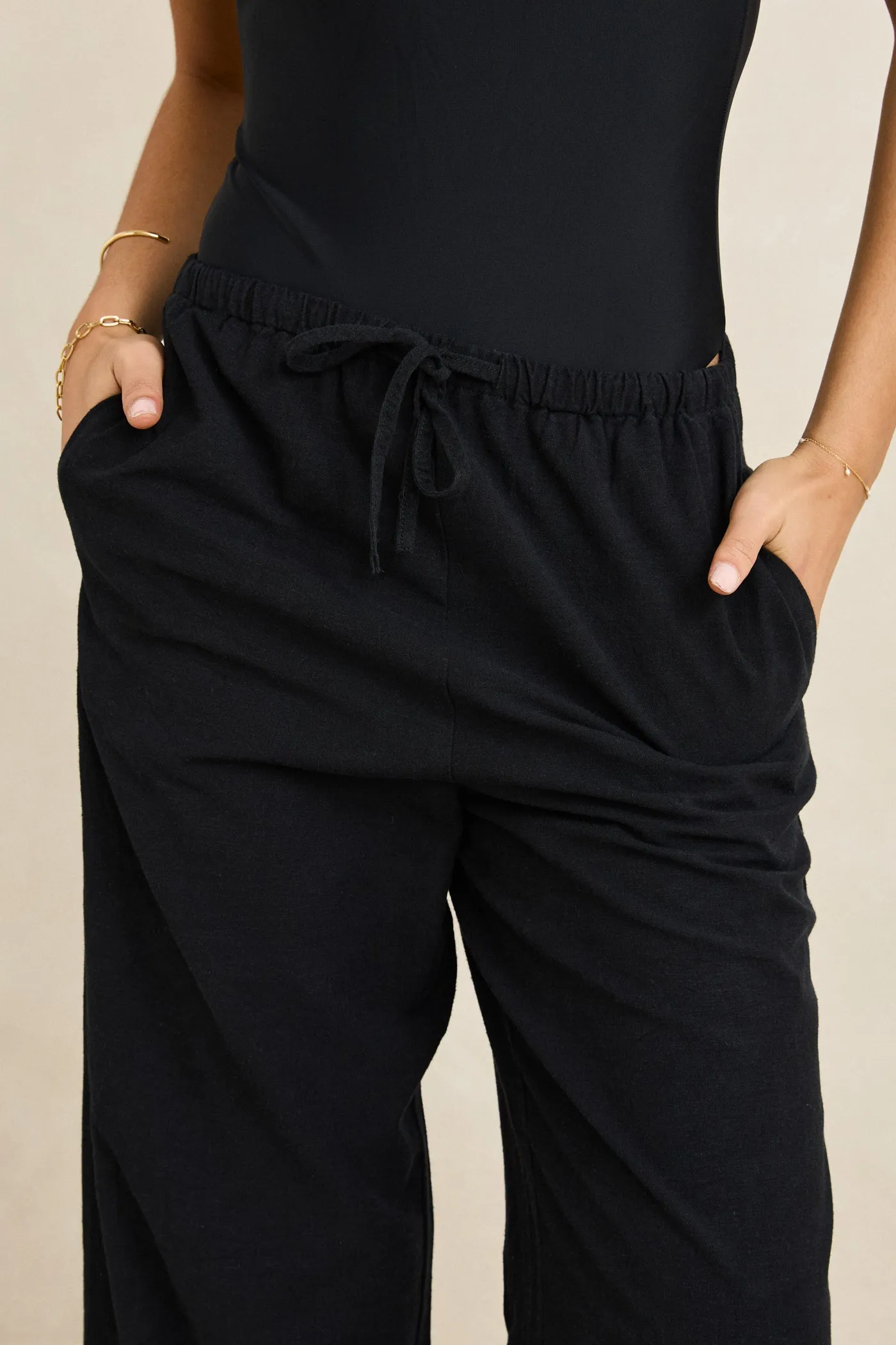 Easy Fit Classic Drawstring Pant Black