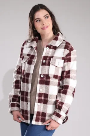 Temperature Regulating Versatile Layering Options Soft Boucle Check Jacket | Grey Pink Combo | 3511B1