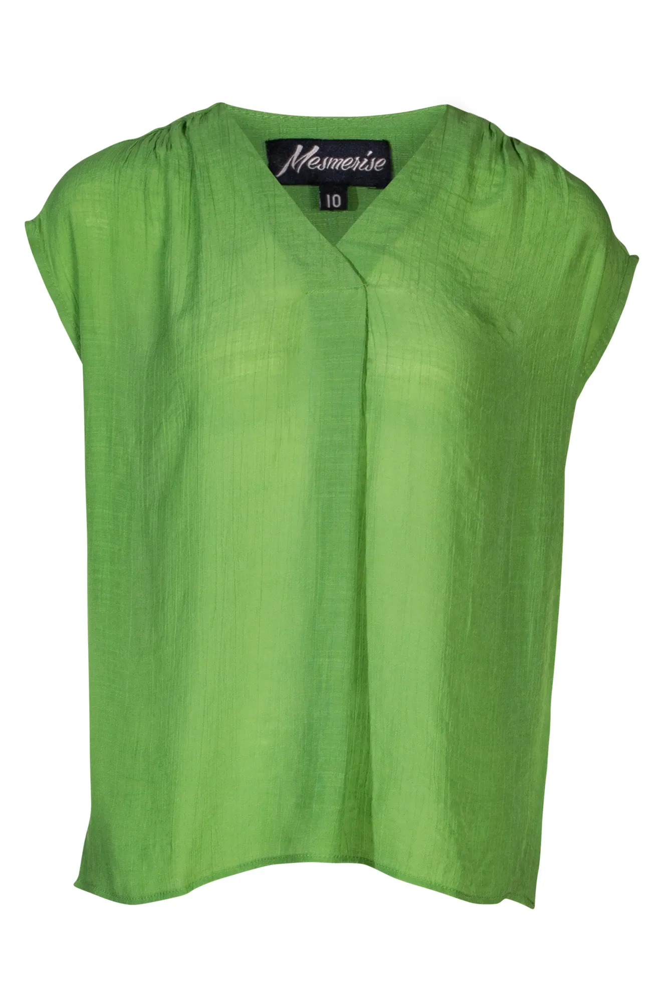 Seamless construction slow life Soft Crosshatch V neck Top | Apple | 8827A1