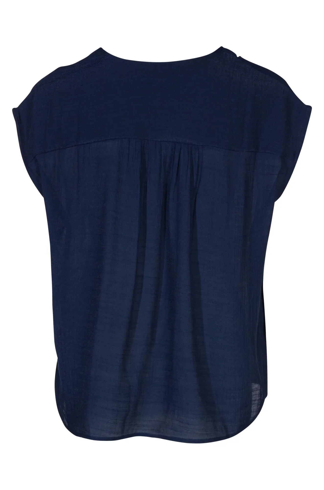 Soft Crosshatch V neck Top | NAVY | 8827A1 QuickDry Material