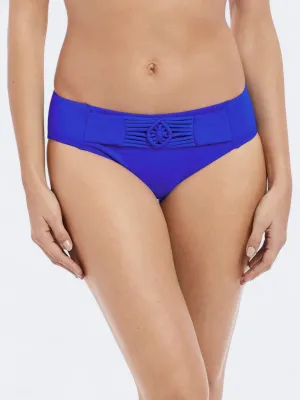 Women's Plain Macrame Bikini Briefs Bottoms,Indigo Low Profile Fastener