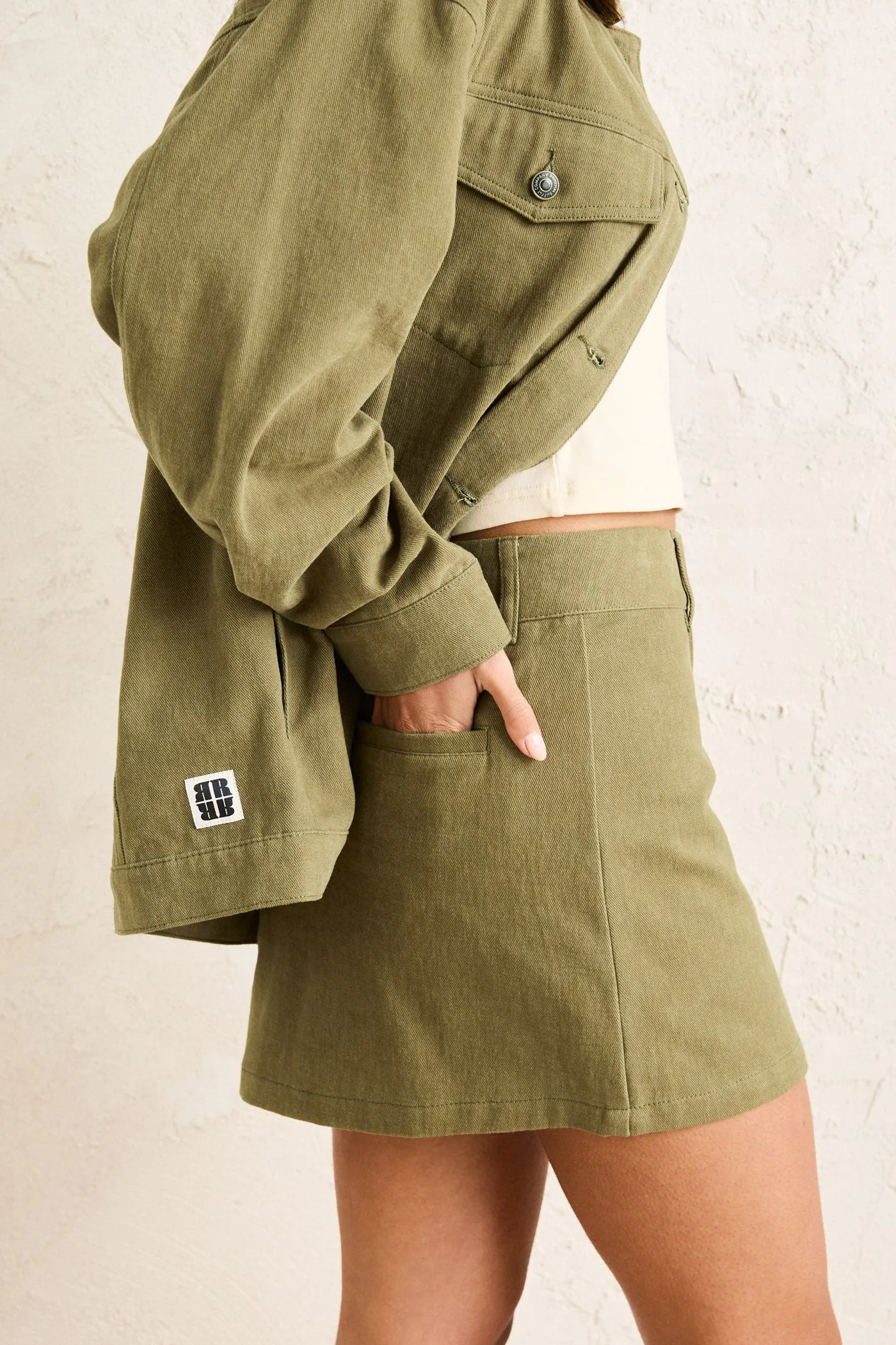 Knee Length Gentle Wear Canyon Mini Skirt Olive