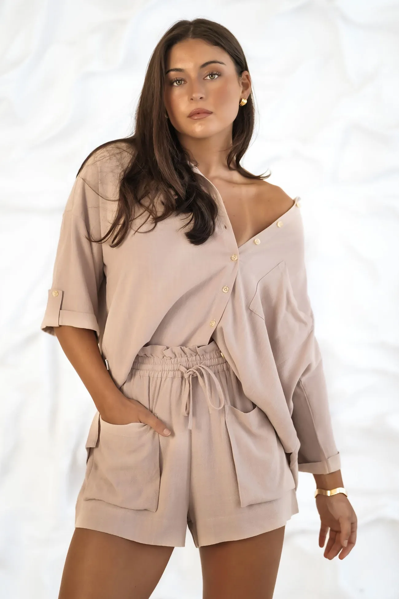 Trendy Comfort Logan Staple Short Sleeve Shirt Tan