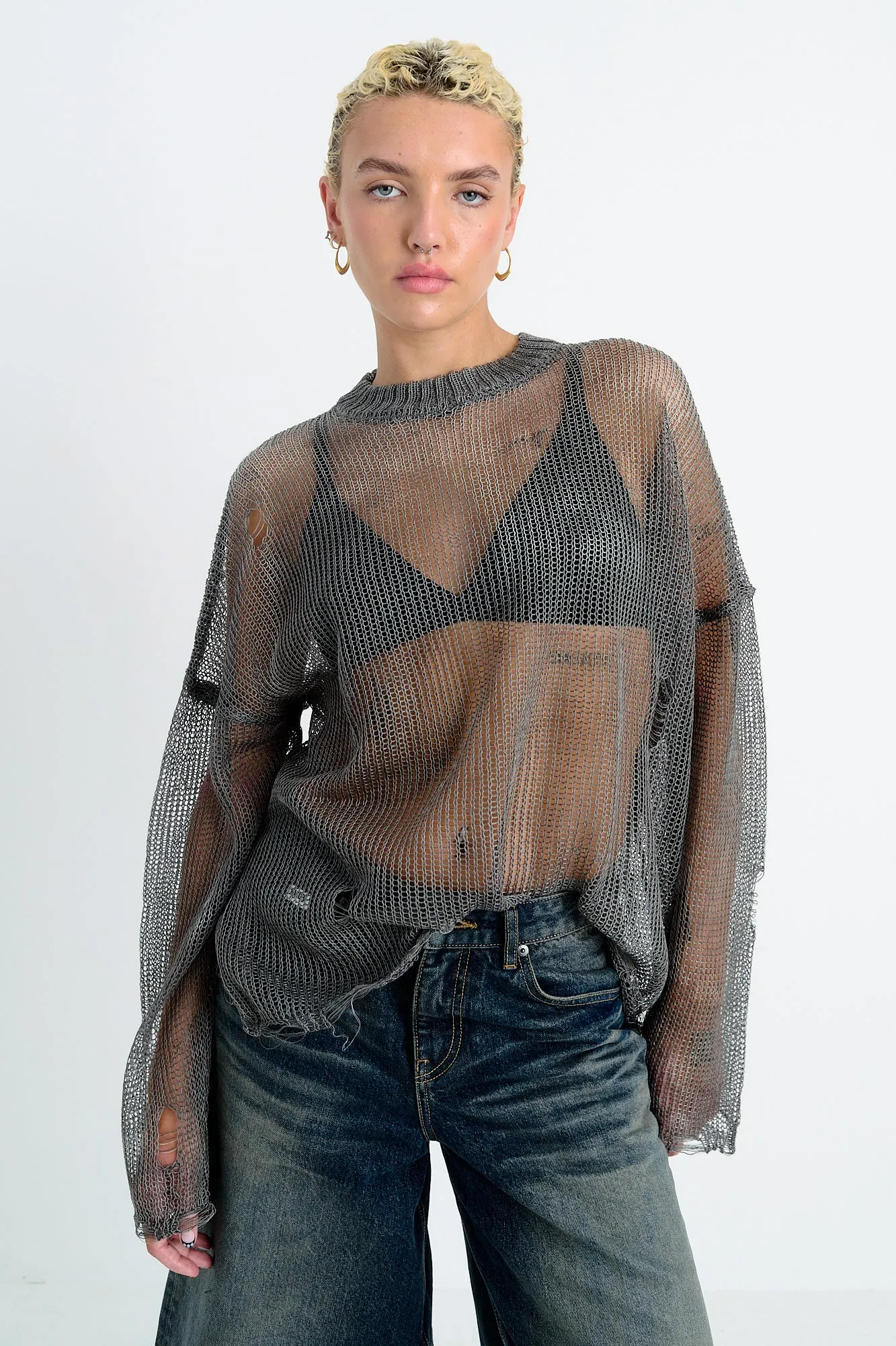 Weekend Vibes AirflowOptimized Pattern Fever Loose Metallic Knit