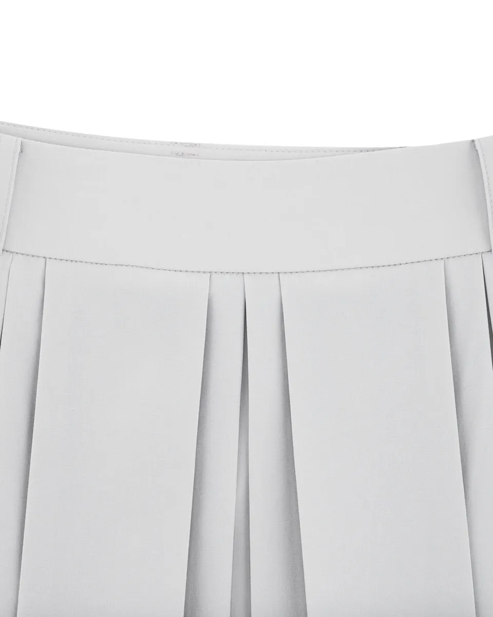 logo-embellished pleated skirt - Grey Striped Design Light Outfit