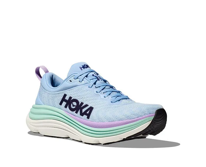Womens Hoka Gaviota 5 in Airy Blue/Sunlit Ocean anti - microbial Enhanced Stability