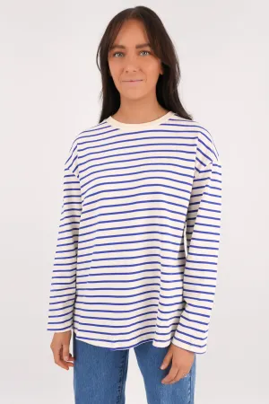 QuickDry Stelle Long Sleeve Tee Blue Stripe