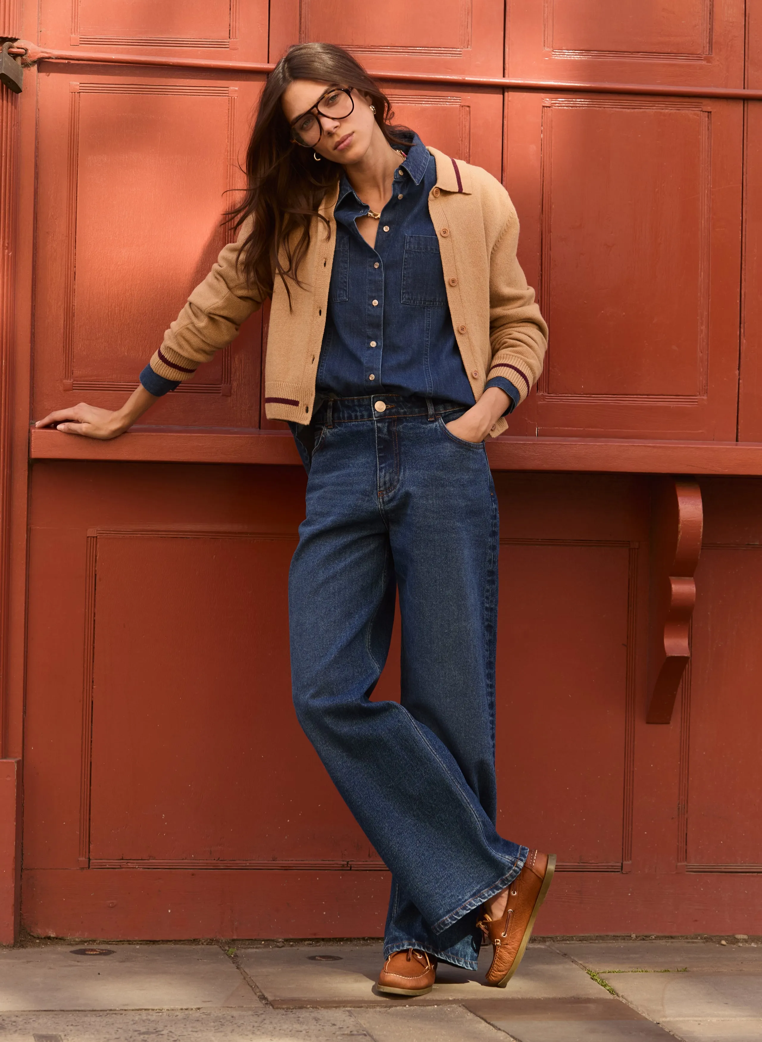 Gillian Wool Blend Collar Cardigan Simple Comforted simple design