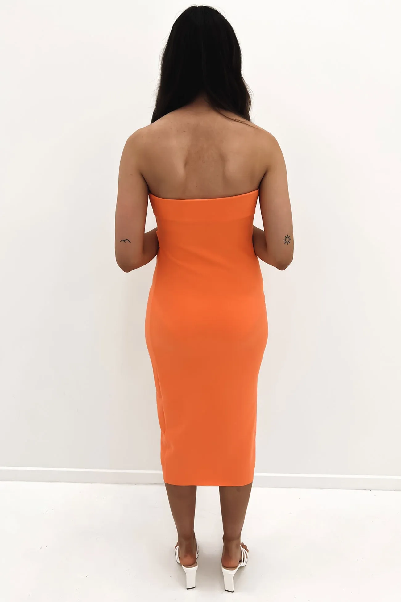 Cool Comfort Elegant Fit Harlow Midi Dress Orange
