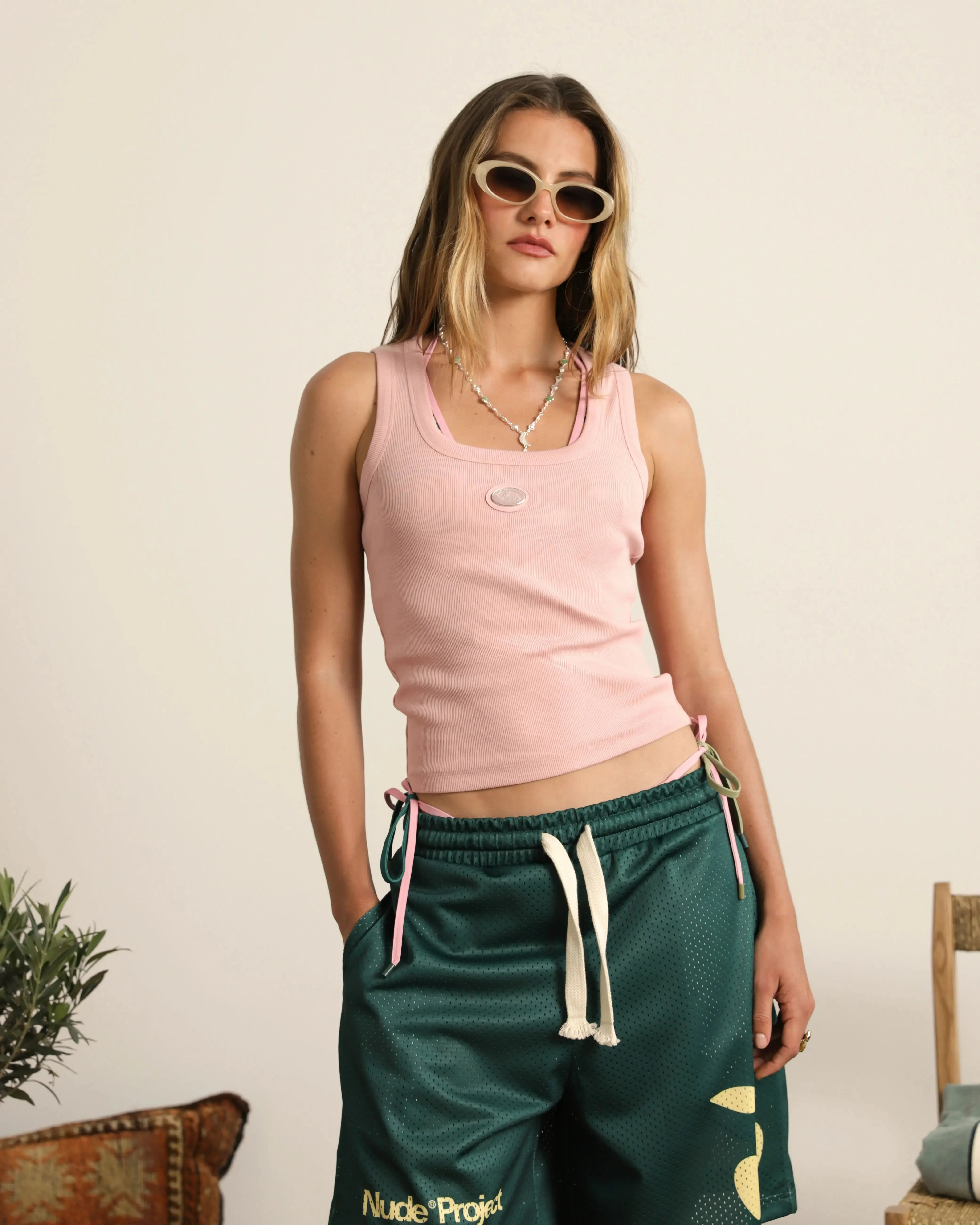 Sophisticated Pleasure Tank Top Pink Durable Reinforcements Sporty Style