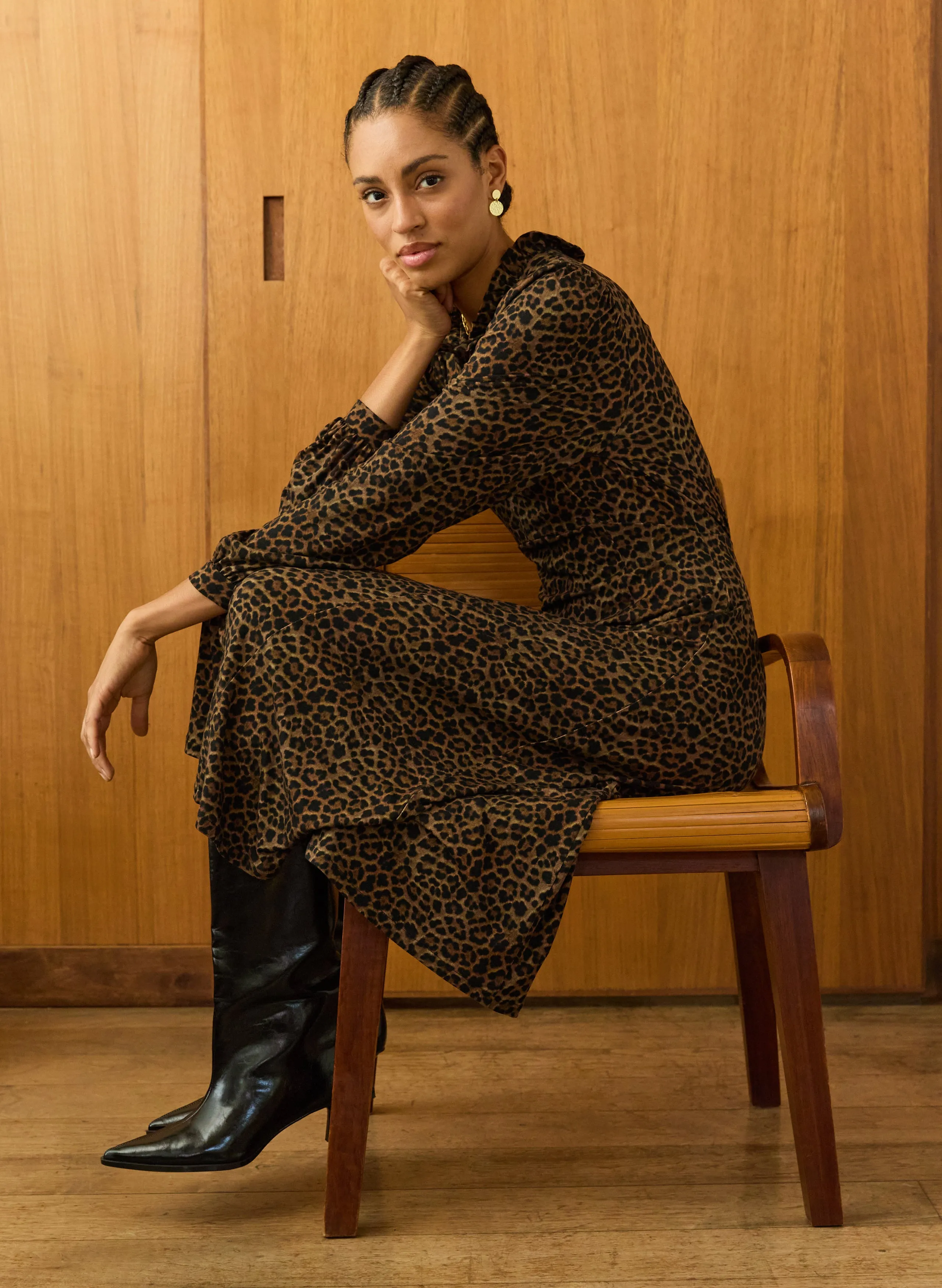 Runway-Ready Fashion Essential Hannah Printed Jersey?Midi Dress