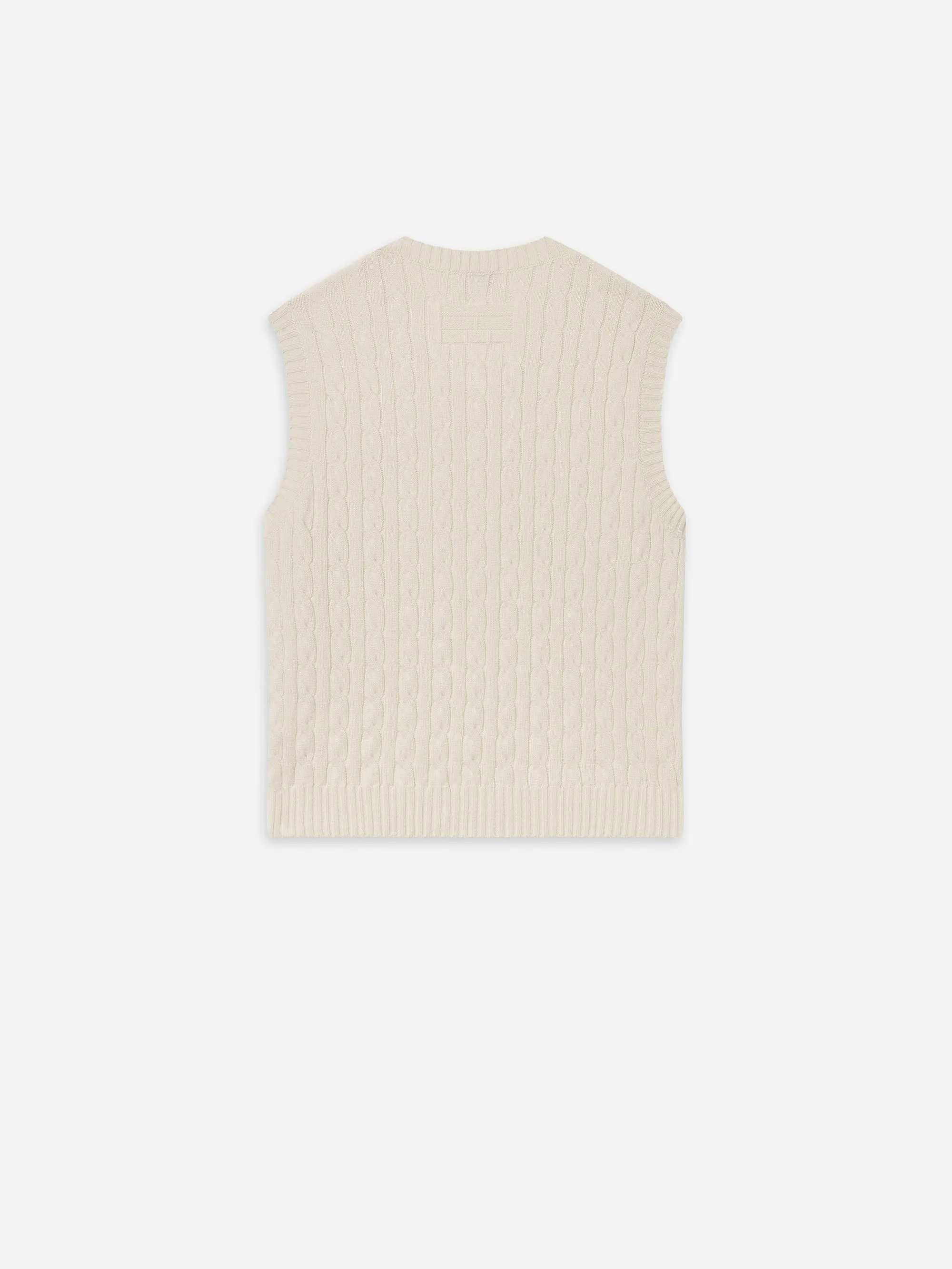 Sotheby's Unisex Cable Sweater Vest -- Cream HighDensity Weave