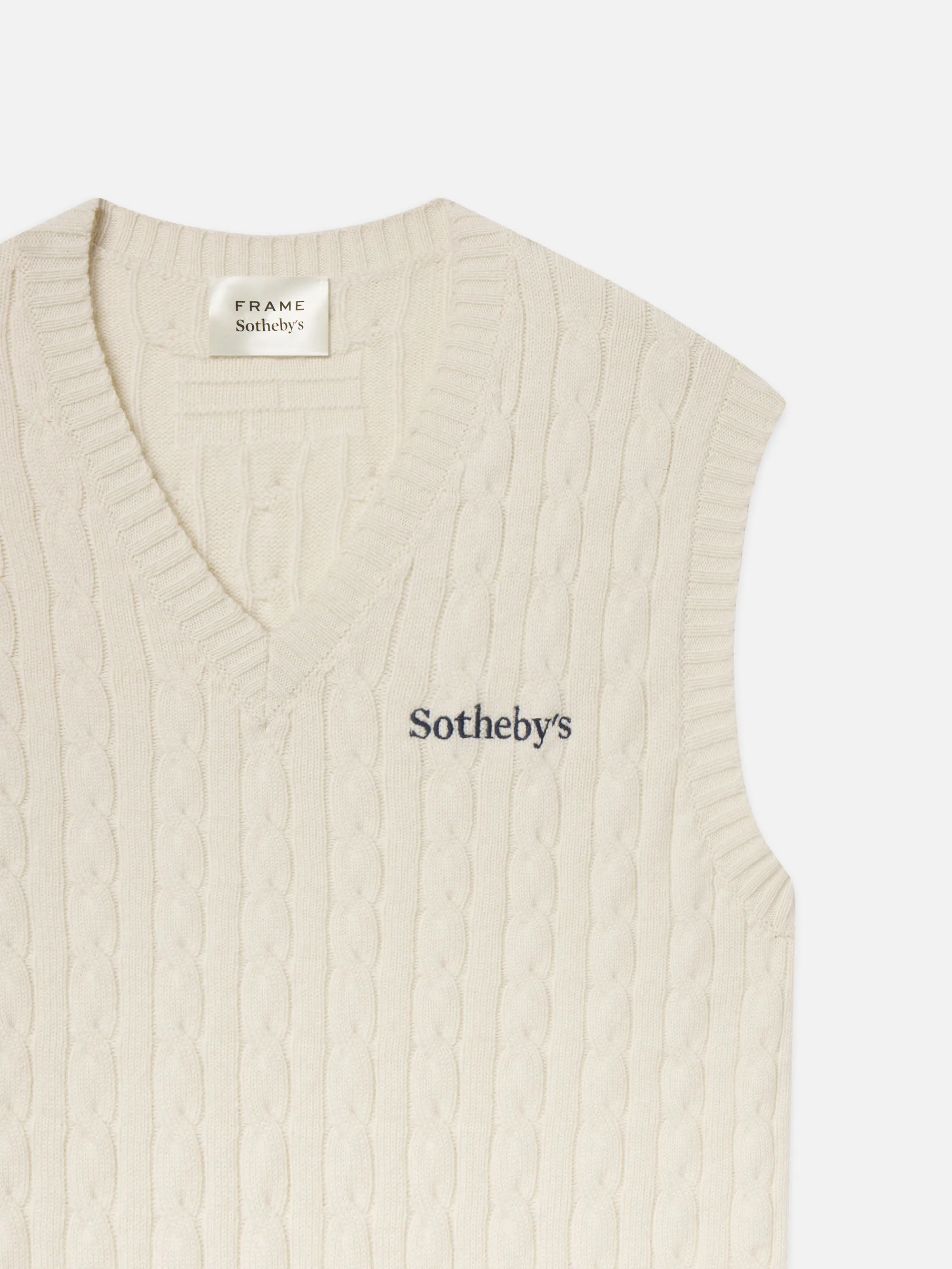 Inner Layer Sotheby's Unisex Cable Sweater Vest -- Cream