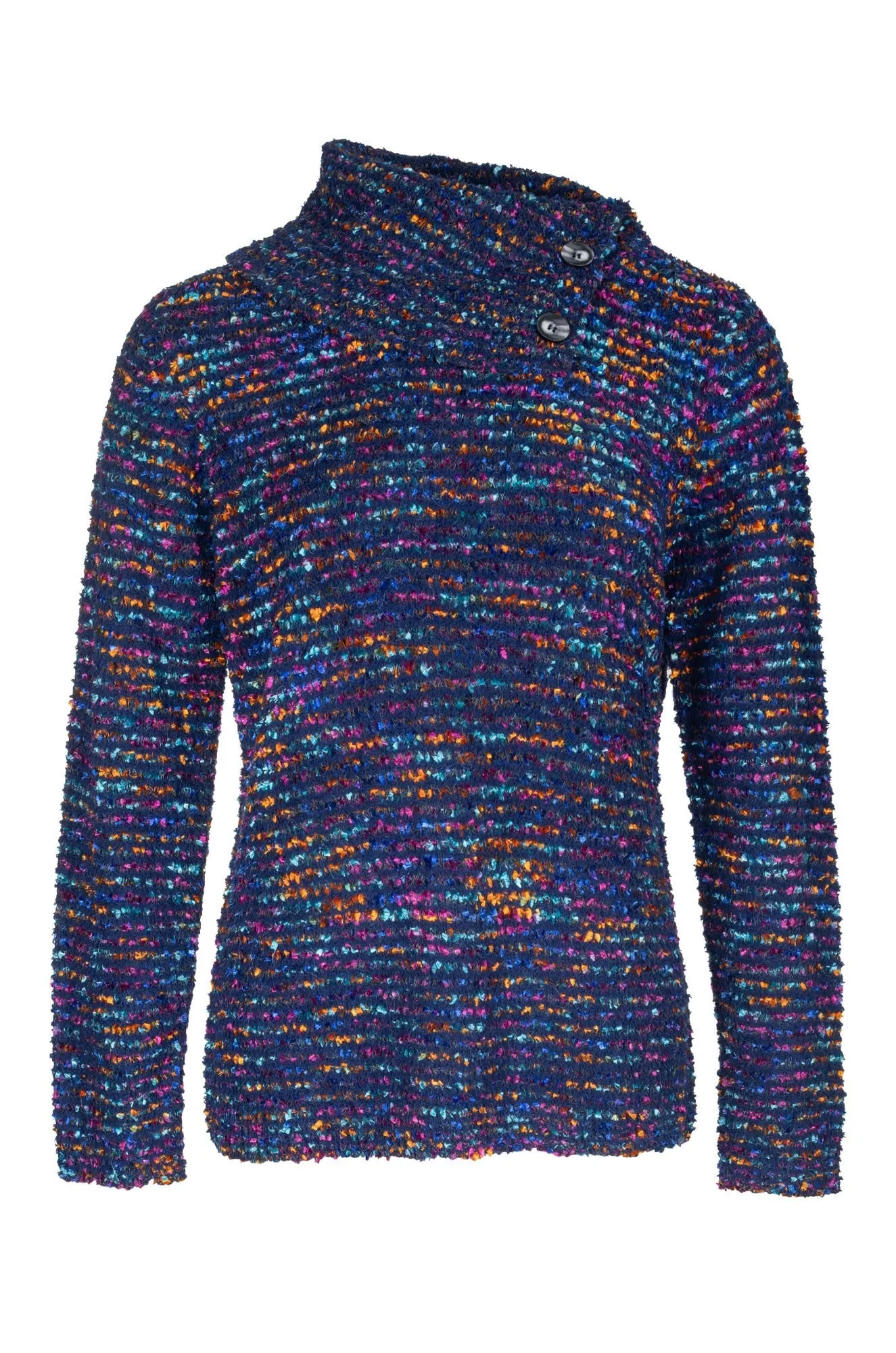 Split cowl neck Jumper | NAVY MULTI | 6964B1 Fashion Fit