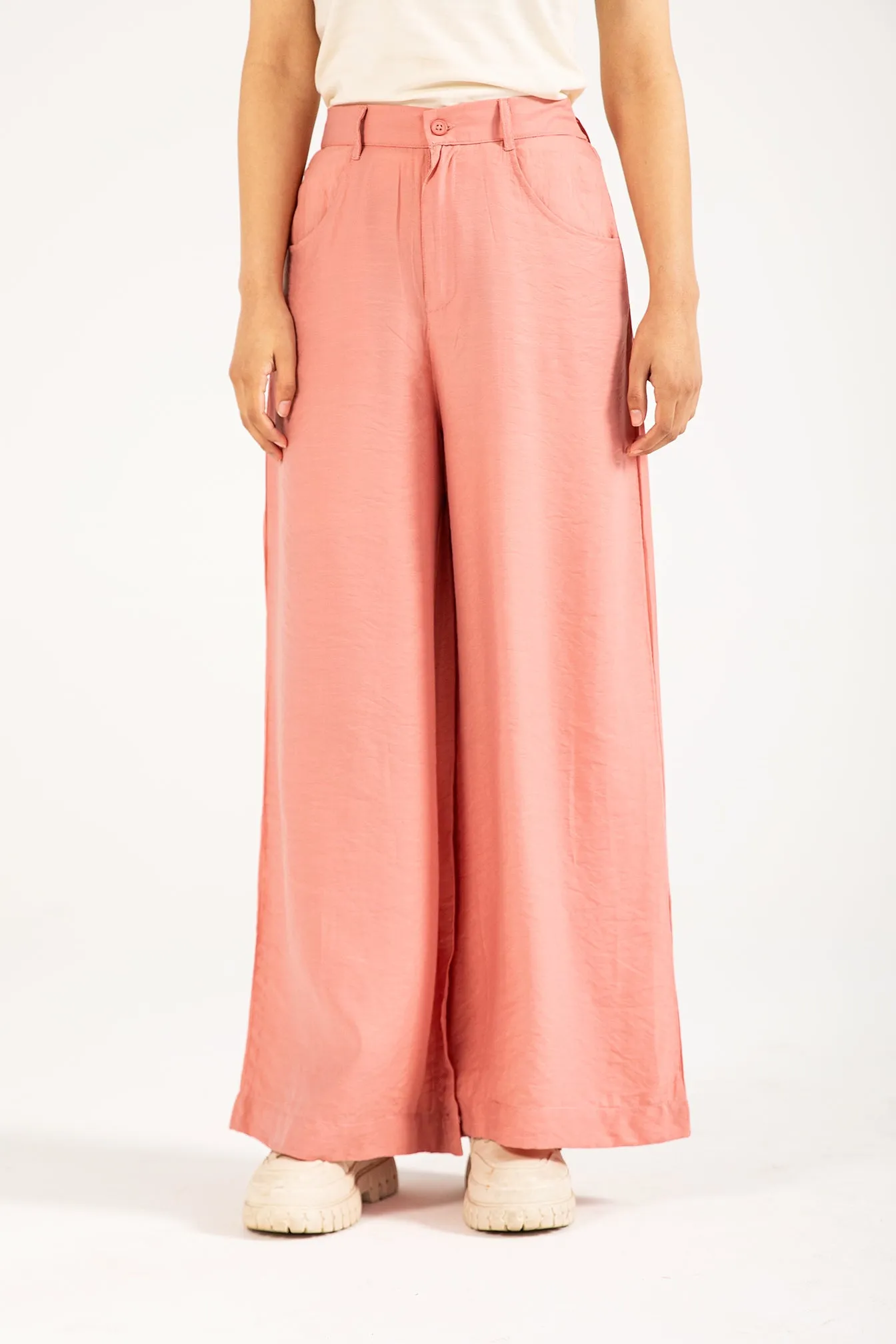 CREASE EFFECT MEGA WIDE LEG TROUSER Comfortable Stretch