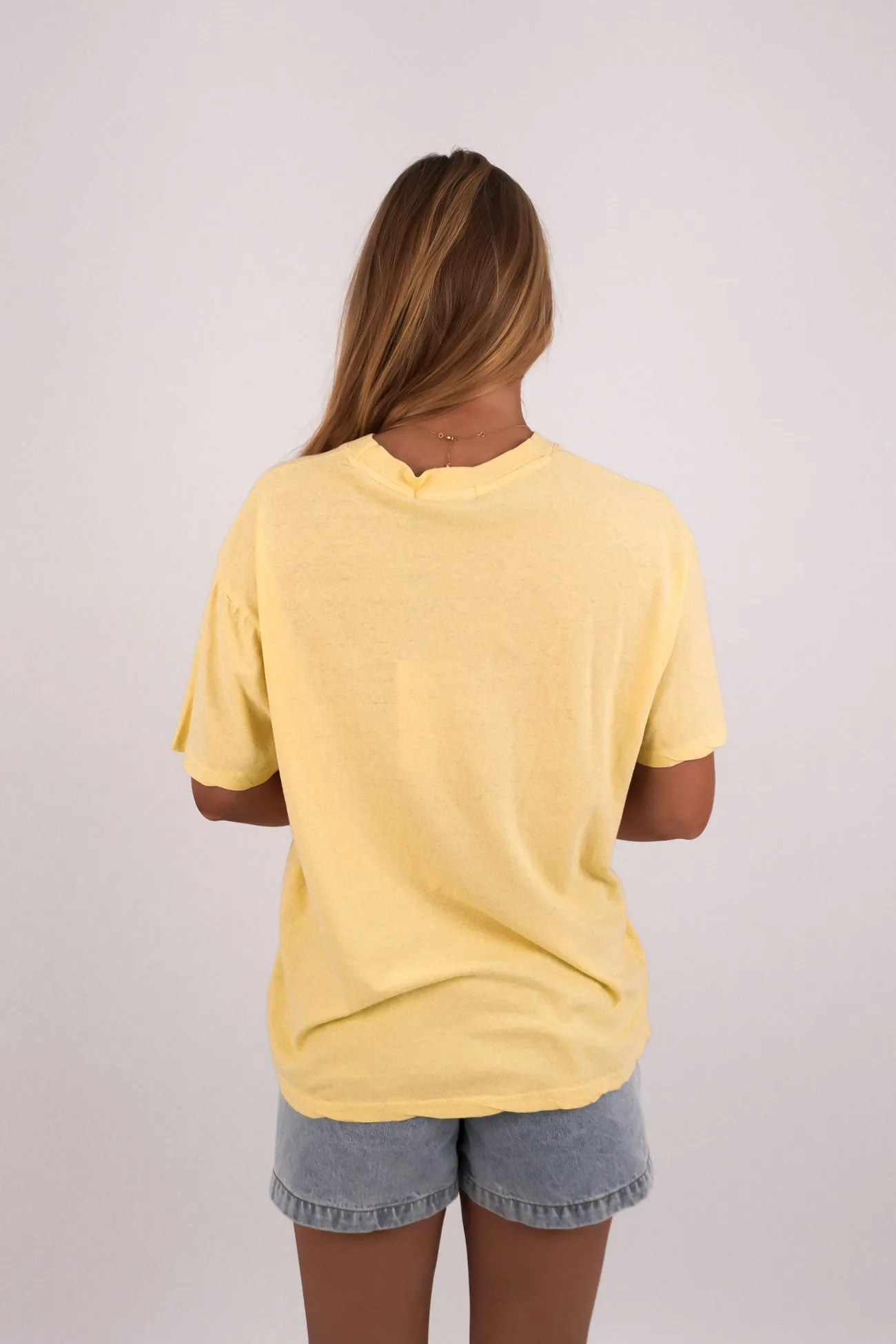 Costiera Relaxed Tee Yellow Retro Style Basic Comfort
