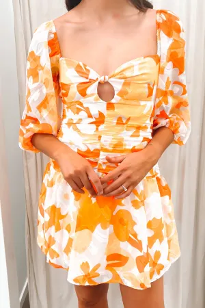 Whitney Mini Dress Yellow Floral Clean Texture animal-print