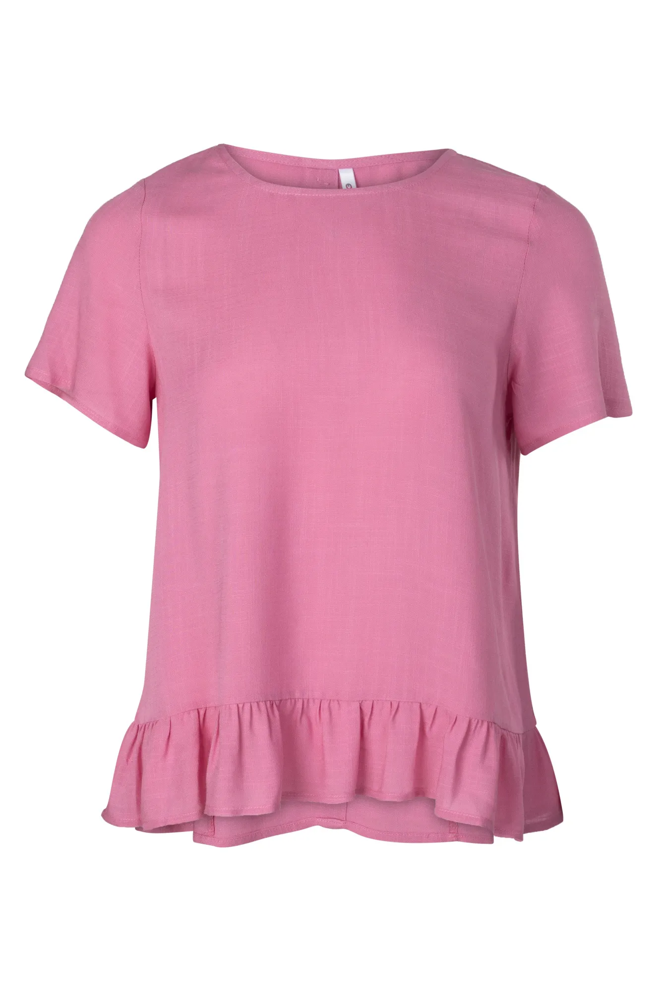 FlexibleFit Date Vibe Slub Rayon Top with hem frill | SOFT PINK | 3302A1