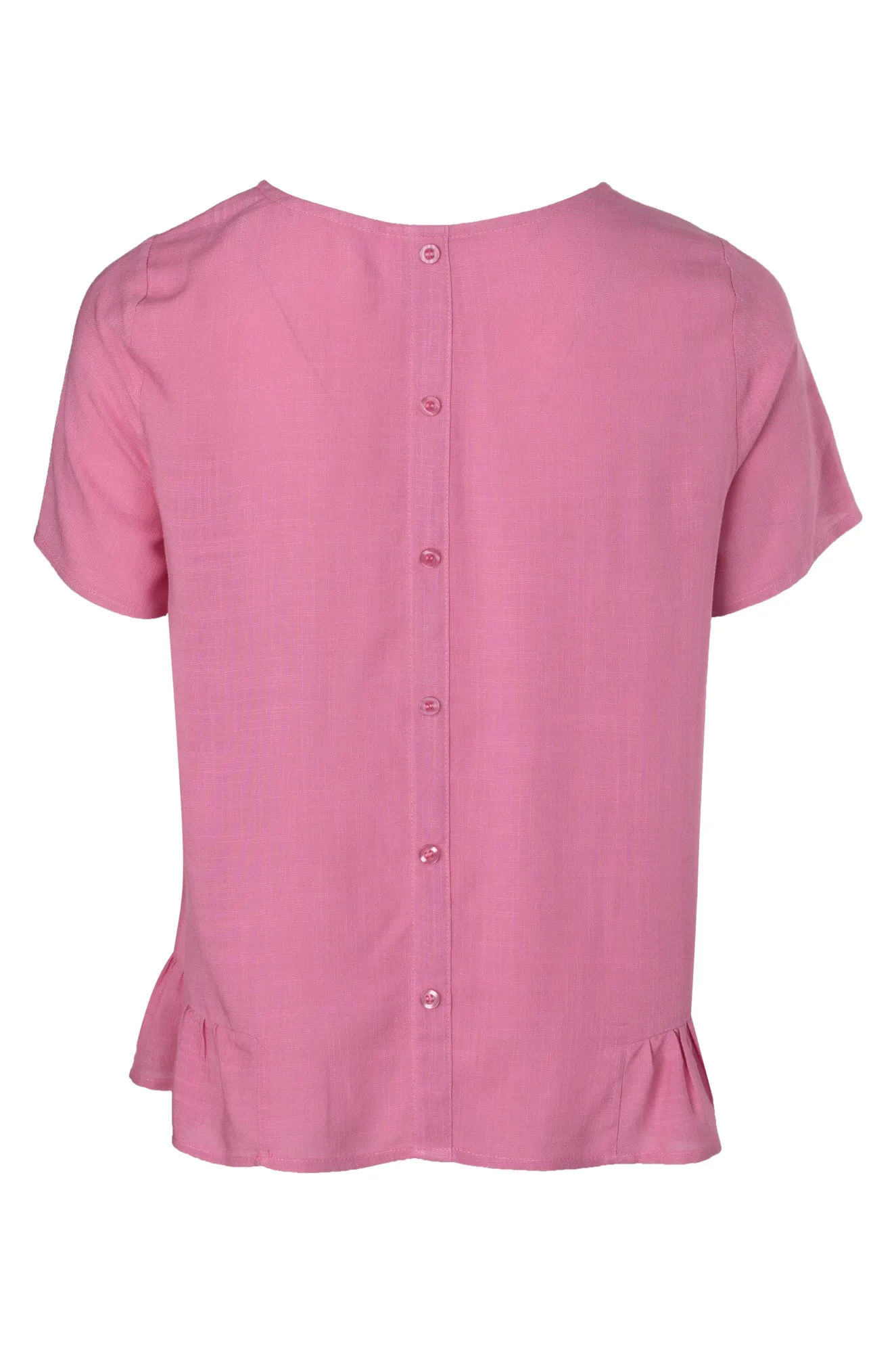 ButterySoftTexture Slub Rayon Top with hem frill | SOFT PINK | 3302A1