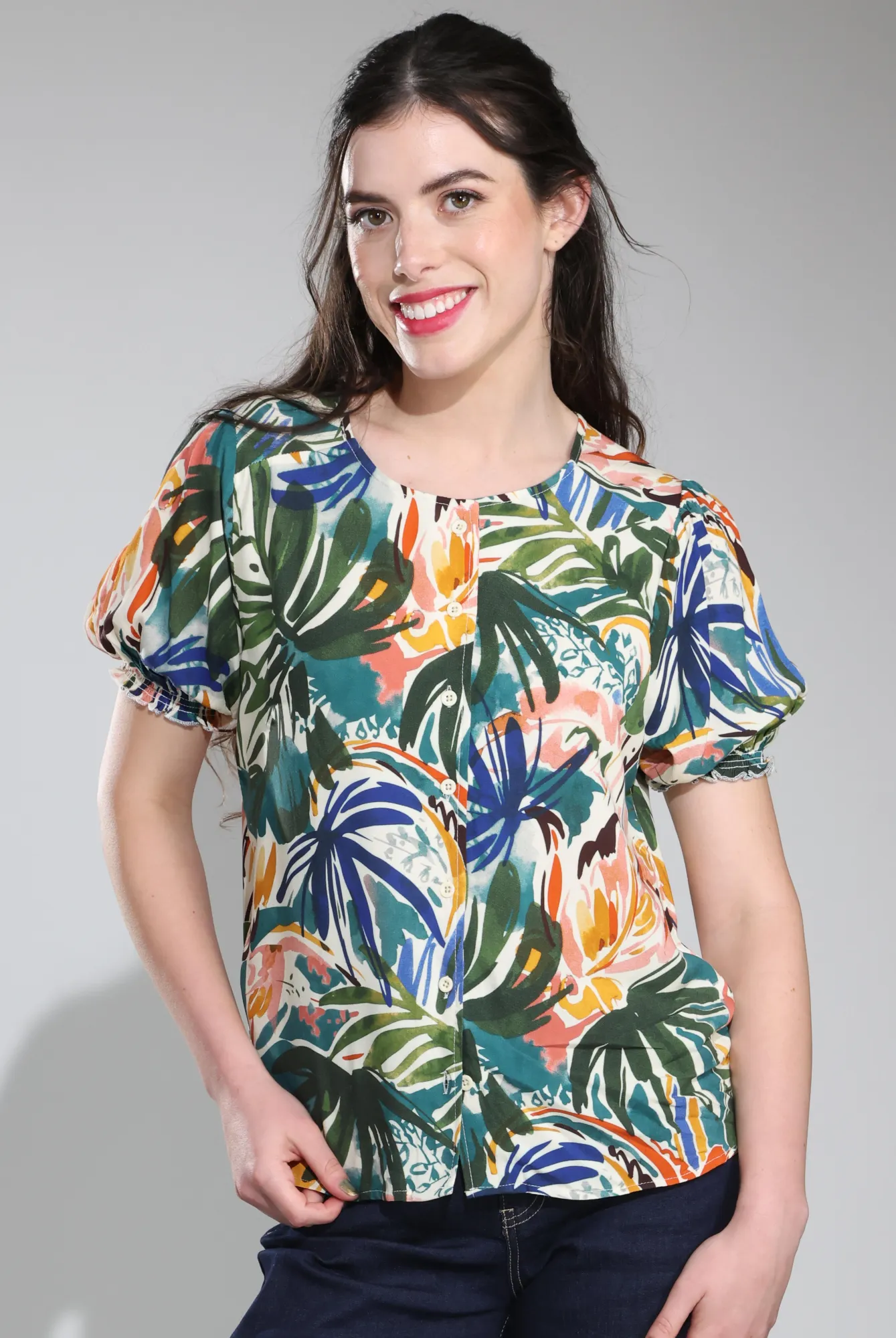 Cozy Waist MinimalistStitching Blouse | OLIVE JUNGLE | 7331C1