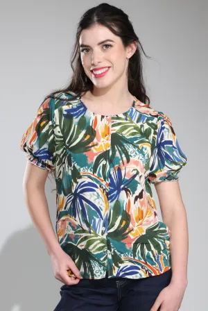 Cozy Waist MinimalistStitching Blouse | OLIVE JUNGLE | 7331C1