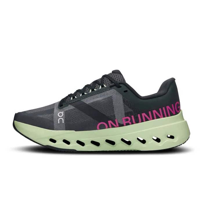 Womens On Running Cloudsurfer Next in Black/Lima Elastic Heel Tab
